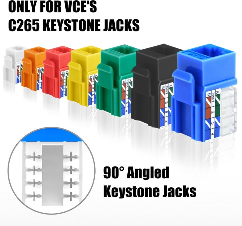 VCELINK Speed Termination Keystone Tool Only for VCE 90-Degree Keystone Jacks, Cat5e/Cat6/Cat6A Ethernet Cable Rj45 Punch Down Tool - Image 2